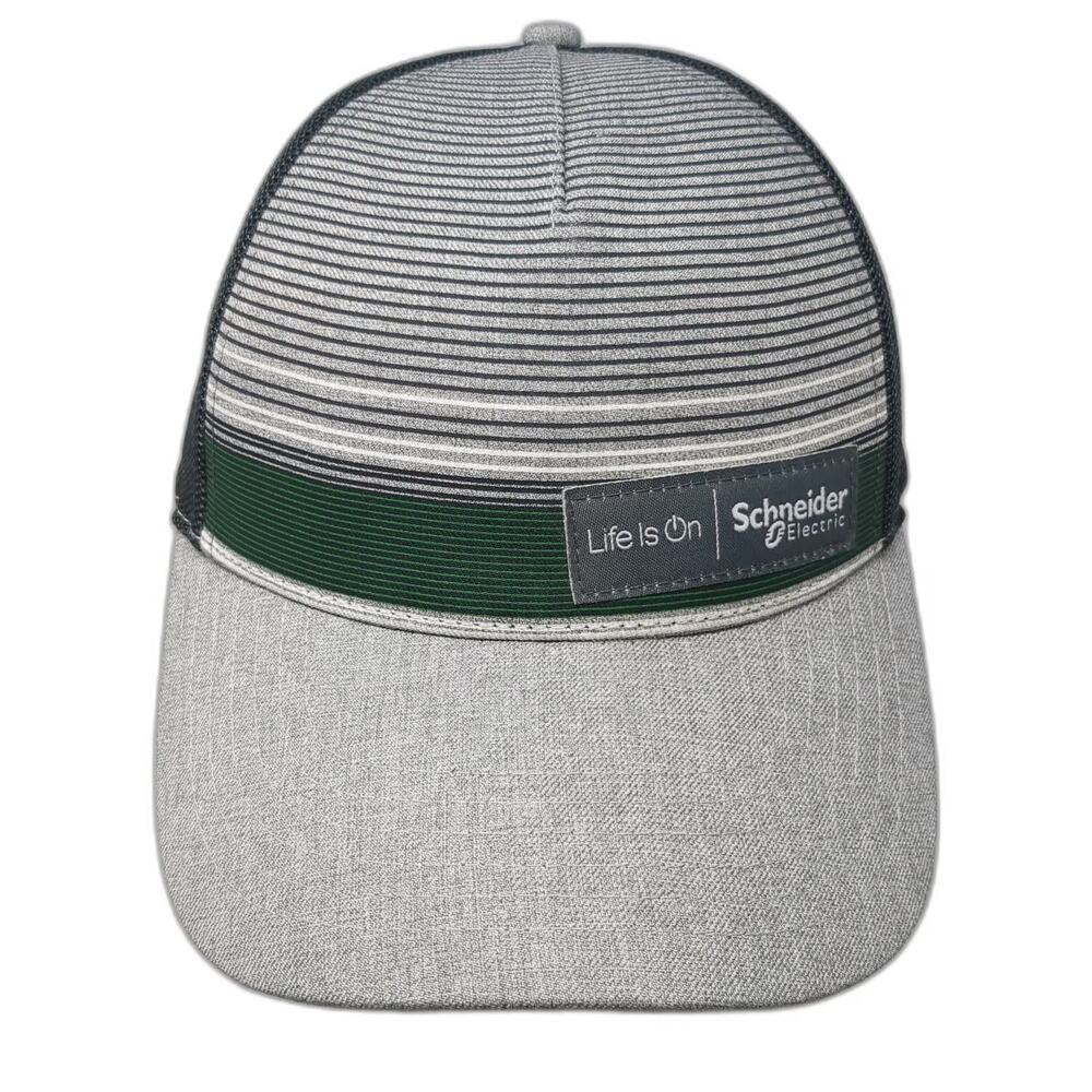 Summit Trucker Hat Gray One Size Schneider Electric Life Is On Snapback Mesh